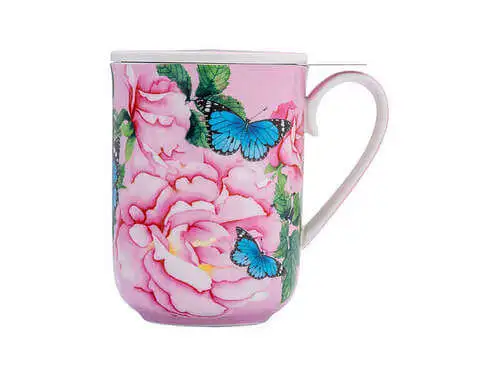 Gabby Malpas Posey Mug With Infuser 340ML Cabbage Roses Gift Boxed 3 Gabby Malpas Posey Mug With Infuser 340ML Cabbage Roses Gift Boxed - Image 3