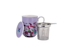 Gabby Malpas Posey Mug With Infuser 340ML Perennial Penstemons Gift Boxed