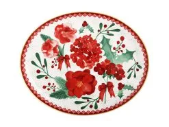 Mistletoe Oval Platter 38x30cm Gift Boxed