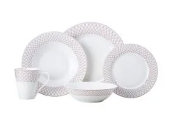 Jewel Rim Dinner Set 20pc Ruby Gift Boxed