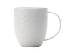 White Basics Diamonds Coupe Mug 370ML -Tea & Coffee Shop jx260535 1