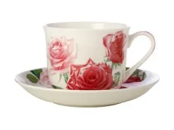 Katherine Castle Floriade Breakfast Cup & Saucer 480ML Roses Gift Boxed