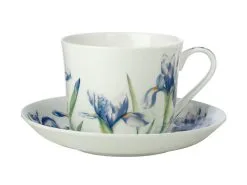 Katherine Castle Floriade Breakfast Cup & Saucer 480ML Irises Gift Boxed