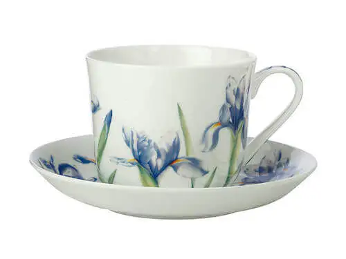 Katherine Castle Floriade Breakfast Cup & Saucer 480ML Irises Gift Boxed 2 Katherine Castle Floriade Breakfast Cup & Saucer 480ML Irises Gift Boxed - Image 2