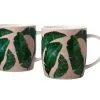 Haven Banana Leaf Mug 380ML Set Of 2 Pink Gift Boxed