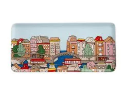 Megan McKean Cities Rectangle Plate 25x12cm Amsterdam Gift Boxed