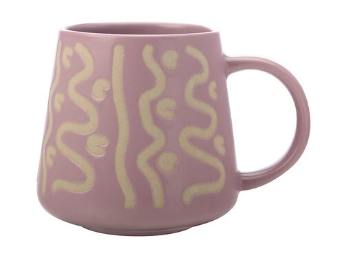 Squiggle Mug 420ML Mauve 1 Squiggle Mug 420ML Mauve