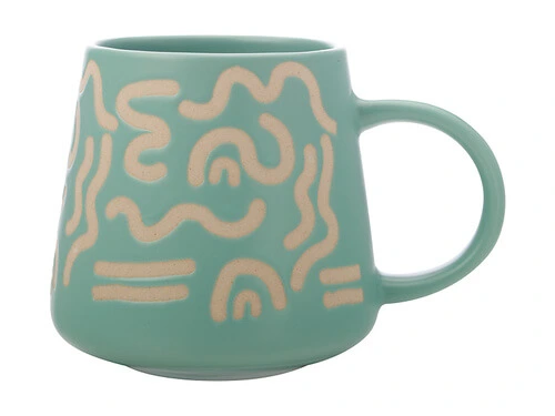 Squiggle Mug 420ML Mint 1 Squiggle Mug 420ML Mint