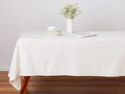 Cotton Classics Rectangular Tablecloth 230x150cm Snow -Tea & Coffee Shop maxwell williams cottonclassics tablecloth snow 02 800x600