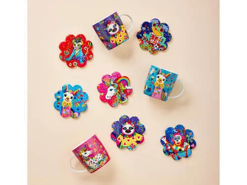 Donna Sharam Rainbow Jungle Ceramic Flower Coaster 10cm Tiggy & Tiny 2 Donna Sharam Rainbow Jungle Ceramic Flower Coaster 10cm Tiggy & Tiny - Image 2