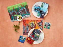 Melanie Hava Journeys Cork Back Placemat 34x26.5cm Set Of 4 Assorted Gift Boxed -Tea & Coffee Shop maxwell williams melanie hava journeys 2