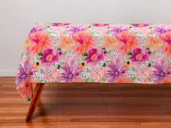 Teas & C's Dahlia Daze Cotton Rectangular Tablecloth 270x150cm Pink -Tea & Coffee Shop ss22 website maxwell williams tandcs dahliadaze tablecloth pink 1
