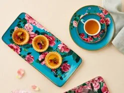 Teas & C's Silk Road Coupe Plate 19.5cm Aqua Gift Boxed -Tea & Coffee Shop teas cs silk road platter cup saucer aqua 1