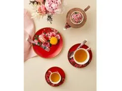 Teas & C's Silk Road Teapot With Infuser 500ML Cherry Red Gift Boxed -Tea & Coffee Shop teas cs silk road teapot plate red
