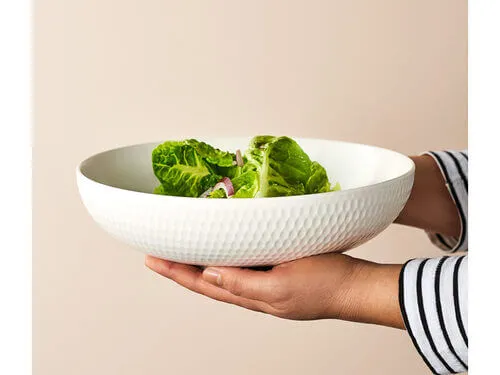 White Basics Diamonds Round Serving Bowl 25cm 2 White Basics Diamonds Round Serving Bowl 25cm - Image 2